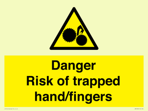 Danger Risk of trapped hand/fingers
